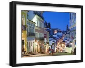 Historic Centre at Dusk, Pelourinho, Salvador, Bahia, Brazil-Peter Adams-Framed Photographic Print