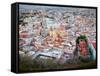 Historic City Center with Church of San Diego, Basilic and University, Guanajuato, Mexico-Julie Eggers-Framed Stretched Canvas