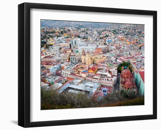 Historic City Center with Church of San Diego, Basilic and University, Guanajuato, Mexico-Julie Eggers-Framed Premium Photographic Print