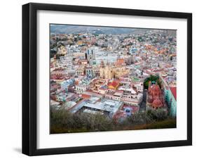 Historic City Center with Church of San Diego, Basilic and University, Guanajuato, Mexico-Julie Eggers-Framed Premium Photographic Print