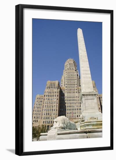 Historic City Hall, McKinley Monument Obelisk, Buffalo, New York, USA-Cindy Miller Hopkins-Framed Photographic Print