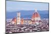 Historic City of Florence with the Dome of Basilica Di Santa Maria Del Fiore (Duomo) Lit Up-Julian-Mounted Photographic Print