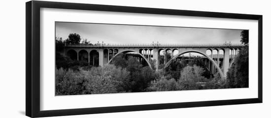 Historic Colorado Bridge Arches at dusk, Pasadena, CA-null-Framed Photographic Print