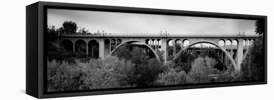 Historic Colorado Bridge Arches at dusk, Pasadena, CA-null-Framed Stretched Canvas