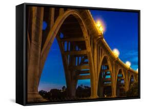 Historic Colorado Bridge Arches at dusk, Pasadena, CA-null-Framed Stretched Canvas