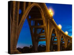 Historic Colorado Bridge Arches at dusk, Pasadena, CA-null-Stretched Canvas