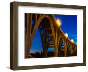 Historic Colorado Bridge Arches at dusk, Pasadena, CA-null-Framed Photographic Print