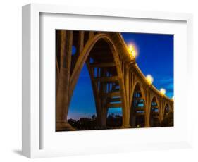 Historic Colorado Bridge Arches at dusk, Pasadena, CA-null-Framed Photographic Print