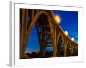 Historic Colorado Bridge Arches at dusk, Pasadena, CA-null-Framed Photographic Print