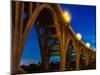 Historic Colorado Bridge Arches at dusk, Pasadena, CA-null-Mounted Premium Photographic Print