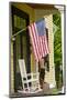 Historic Cooperstown House with Flag, Cooperstown, New York, USA-Cindy Miller Hopkins-Mounted Photographic Print