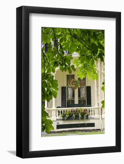 Historic Cooperstown House with Flowers, Cooperstown, New York, USA-Cindy Miller Hopkins-Framed Photographic Print