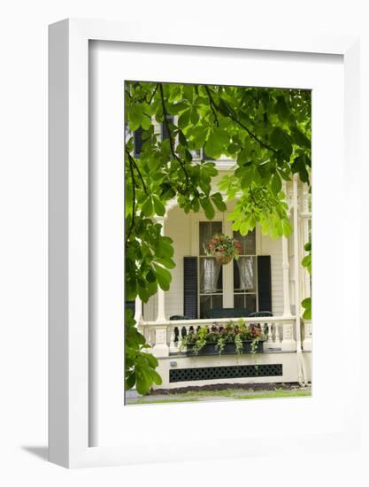 Historic Cooperstown House with Flowers, Cooperstown, New York, USA-Cindy Miller Hopkins-Framed Photographic Print