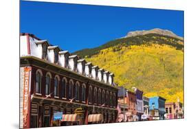 Historic downtown and fall color, Silverton, Colorado, USA-Russ Bishop-Mounted Premium Photographic Print