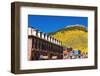 Historic downtown and fall color, Silverton, Colorado, USA-Russ Bishop-Framed Photographic Print