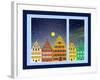 Historic Downtown at Winter-Sangoiri-Framed Art Print