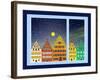 Historic Downtown at Winter-Sangoiri-Framed Art Print