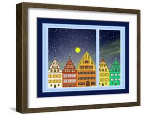 Historic Downtown at Winter-Sangoiri-Framed Art Print