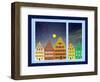 Historic Downtown at Winter-Sangoiri-Framed Art Print