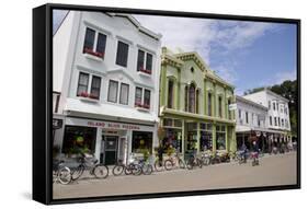 Historic Downtown Streets of Mackinac, Michigan, USA-Cindy Miller Hopkins-Framed Stretched Canvas