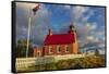 Historic Eagle Harbor Lighthouse n the Upper Peninsula of Michigan, USA-Chuck Haney-Framed Stretched Canvas