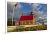 Historic Eagle Harbor Lighthouse n the Upper Peninsula of Michigan, USA-Chuck Haney-Framed Photographic Print