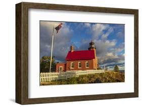 Historic Eagle Harbor Lighthouse n the Upper Peninsula of Michigan, USA-Chuck Haney-Framed Photographic Print