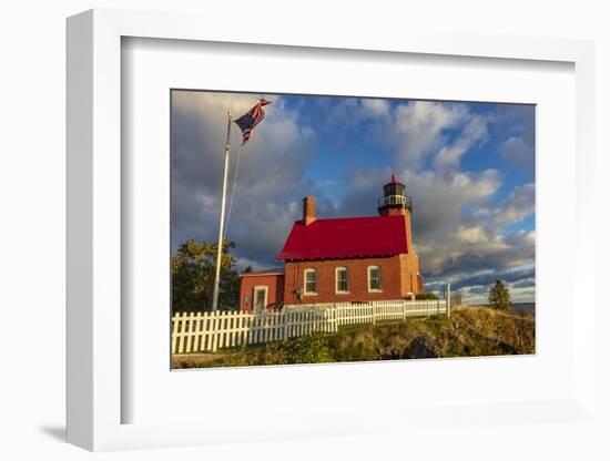 Historic Eagle Harbor Lighthouse n the Upper Peninsula of Michigan, USA-Chuck Haney-Framed Photographic Print