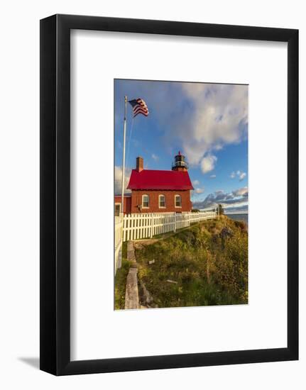 Historic Eagle Harbor Lighthouse n the Upper Peninsula of Michigan, USA-Chuck Haney-Framed Photographic Print