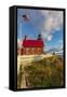 Historic Eagle Harbor Lighthouse n the Upper Peninsula of Michigan, USA-Chuck Haney-Framed Stretched Canvas