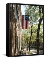 Historic Flag, Society Hill, Philadelphia, Pennsylvania, USA-Ken Gillham-Framed Stretched Canvas
