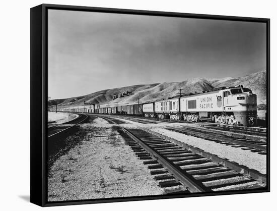 Historic Freight Train-Science Source-Framed Stretched Canvas