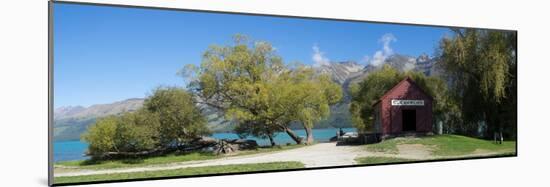 Historic Glenorchy receiving barn at pier on Lake Wakatipu, Otago Region, South Island, New Zealand-null-Mounted Photographic Print