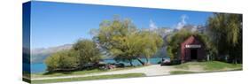 Historic Glenorchy receiving barn at pier on Lake Wakatipu, Otago Region, South Island, New Zealand-null-Stretched Canvas