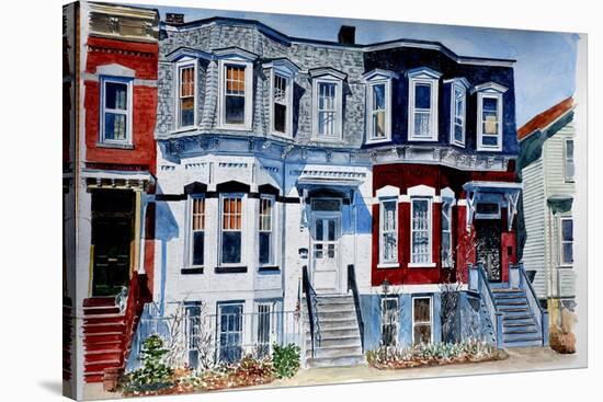 Historic Homes, NYC, 2006,watercolor)-Anthony Butera-Stretched Canvas
