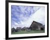 Historic Horse-Drawn Wagons and Log Houses in Ghost Town, Nevada City, Montana, USA-Jamie & Judy Wild-Framed Photographic Print