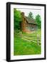 Historic log cabin on Blue Ridge Parkway near North Carolina and Virginia border-null-Framed Photographic Print