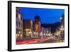 Historic Main Street at Dusk in Deadwood, South Dakota, Usa-Chuck Haney-Framed Photographic Print