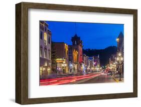 Historic Main Street at Dusk in Deadwood, South Dakota, Usa-Chuck Haney-Framed Photographic Print