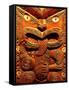 Historic Maori Carving, Otago Museum, New Zealand-David Wall-Framed Stretched Canvas