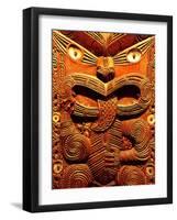 Historic Maori Carving, Otago Museum, New Zealand-David Wall-Framed Photographic Print