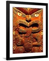 Historic Maori Carving, Otago Museum, New Zealand-David Wall-Framed Photographic Print