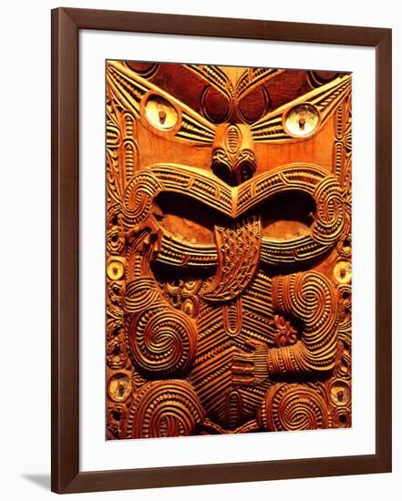 Historic Maori Carving, Otago Museum, New Zealand-David Wall-Framed Photographic Print