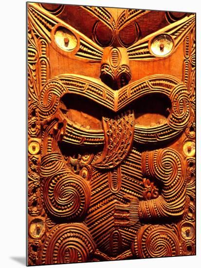 Historic Maori Carving, Otago Museum, New Zealand-David Wall-Mounted Photographic Print