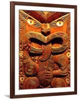 Historic Maori Carving, Otago Museum, New Zealand-David Wall-Framed Photographic Print