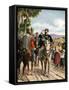 Historic Meeting at Teano Between Victor Emmanuel II and Garibaldi, 1860-Tancredi Scarpelli-Framed Stretched Canvas