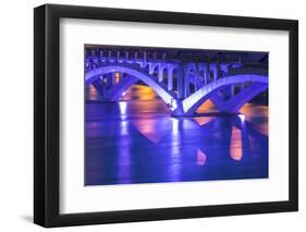 Historic Ninth Street Bridge, Missouri River in Great Falls, Montana, USA-Chuck Haney-Framed Photographic Print