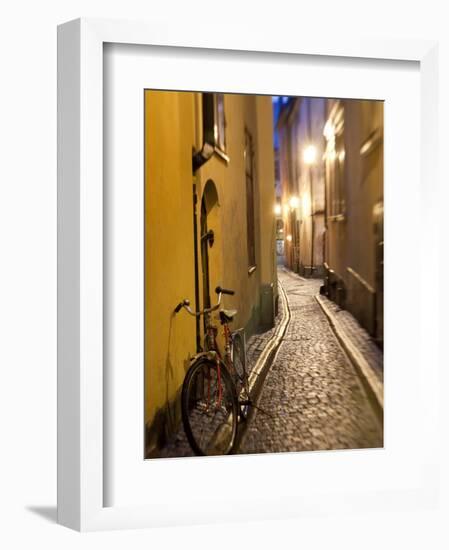 Historic Old Street in Gamla Stan (Old Town) in Stockholm, Sweden-Peter Adams-Framed Photographic Print