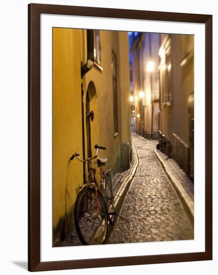 Historic Old Street in Gamla Stan (Old Town) in Stockholm, Sweden-Peter Adams-Framed Photographic Print