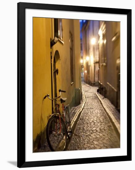 Historic Old Street in Gamla Stan (Old Town) in Stockholm, Sweden-Peter Adams-Framed Photographic Print